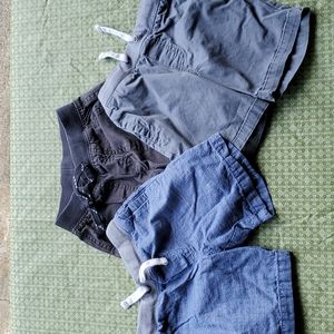 Boy's elastic drawstring waist shorts, size 4. Bundle of 3 pairs.